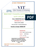 BMAT202P: Probability and Statistics Lab Slot: L19+L20: Date:19-01-2023