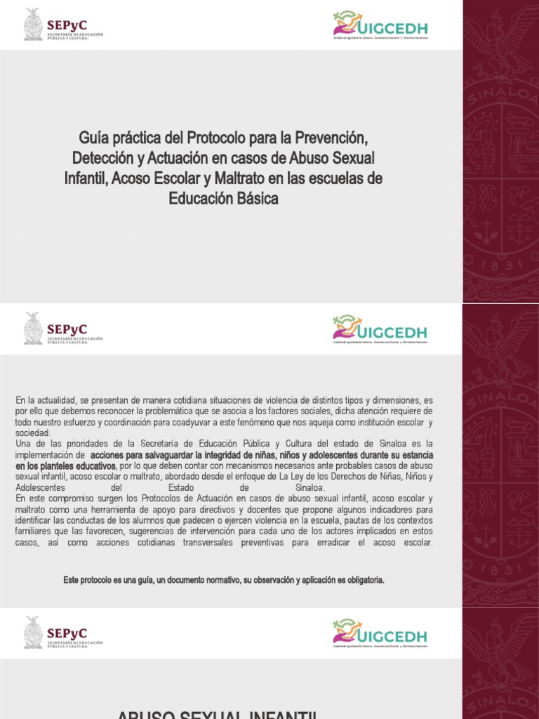 Protocolo de Prevención y Actuación Escolar | PDF | Abuso infantil ...