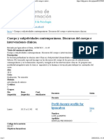 Cuerpo y Subjetividades Contemporáneas. Discursos Del Cuerpo e Intervenciones Clínicas