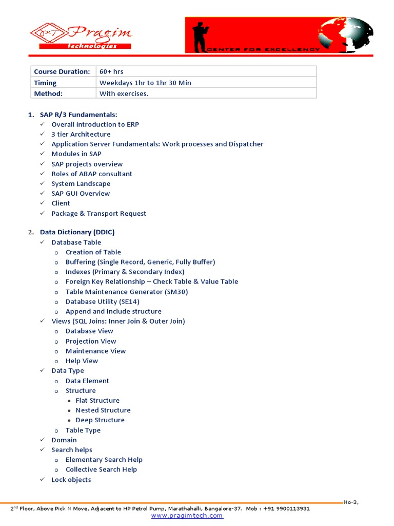 Sap abap contents pdf information technology management computer data