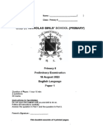Nicholas Girls' (Primary) : Primary 6 Preliminary Examination 19 August 2022 English Language Paper1