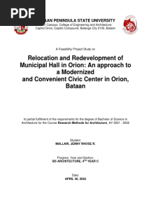 Relocation and Redevelopment of Municipal Hall 
