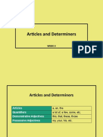 Articles and Determiners: Week 3