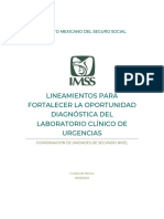 Lineamientos para Fortalecer La Oportunidad Diagnóstica Del Laboratorio Clínico de Urgencias