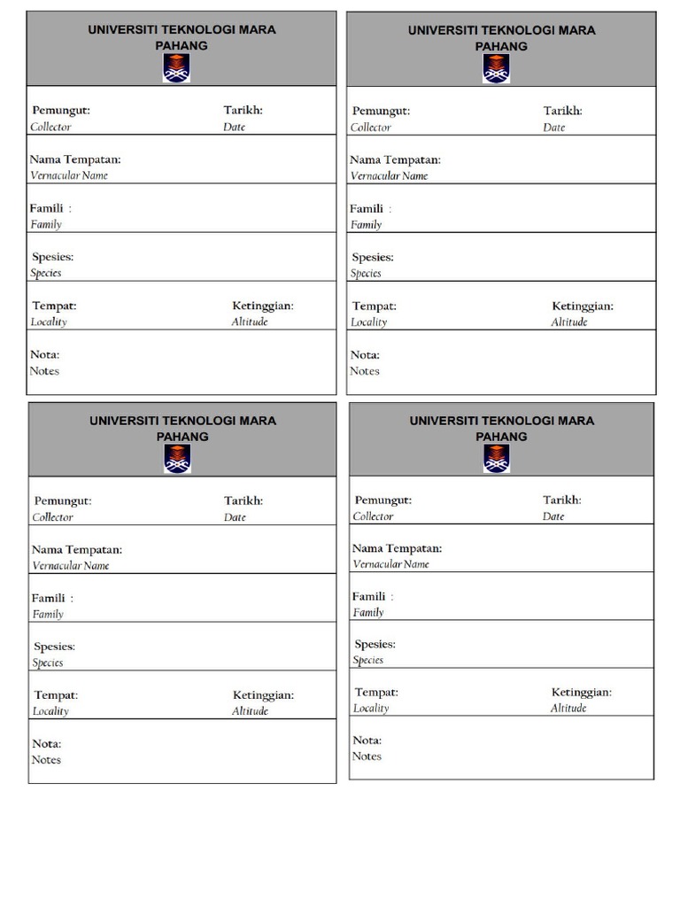 Herbarium Templates | PDF