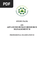 Advanced Human Resource Management Ii: Study Pack ON