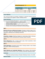 Marketing Management - Ii: MBA I Year II Trimester School of Management