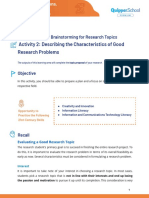 Describing The Characteristics of Good Research Problems