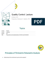 Quality Control: Lecture: 04-March-2023 Prepared By: Emmanuel A. Caballero, RPH