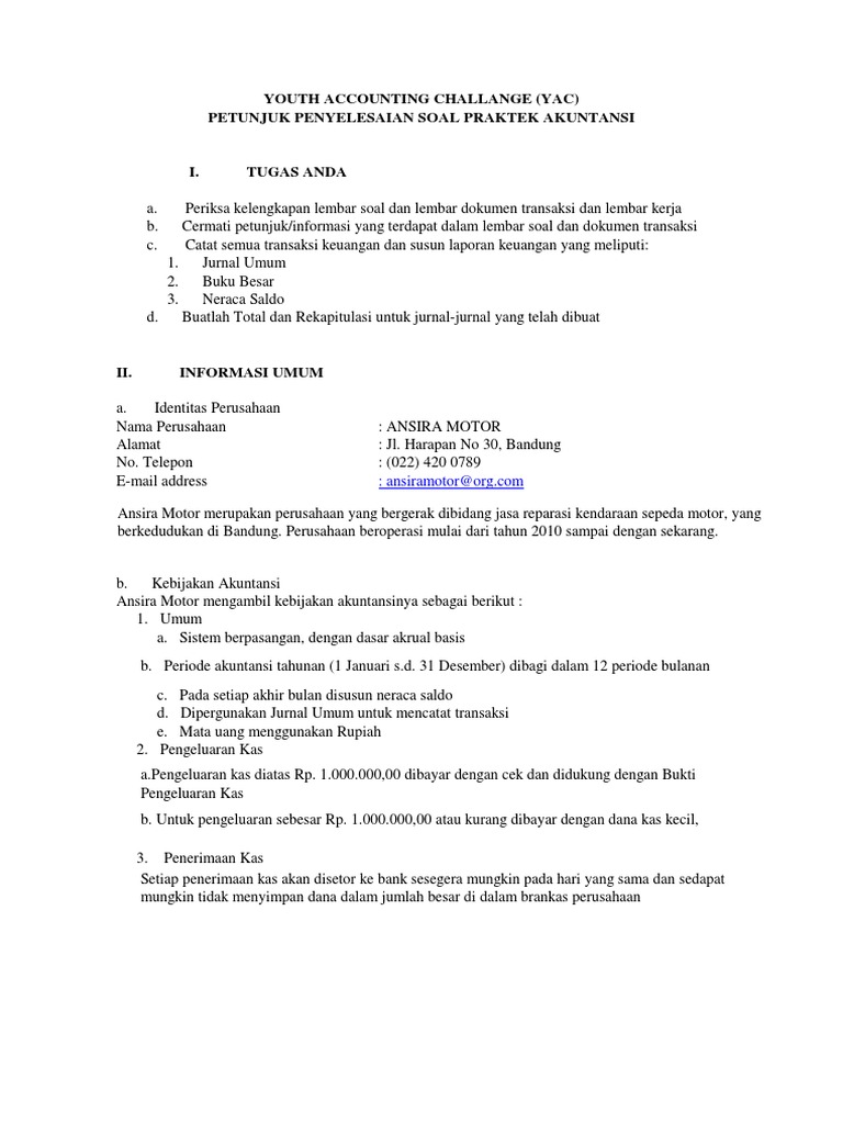 Soal 2 Siklus Akuntansi Jasa Ansira Moto PDF