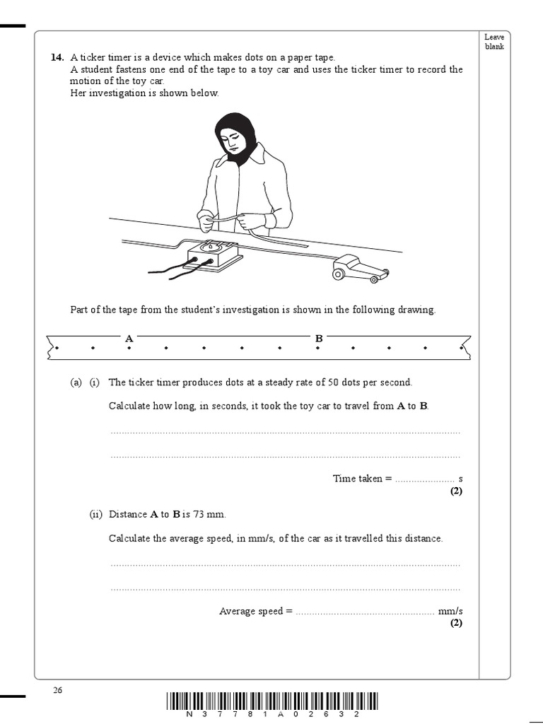 Measuring the speed of a toy car using a ticker timer pdf speed