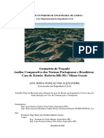 Geometria de Traçado Análise Comparativa Das Normas Portuguesas e Brasileiras Caso de Estudo: Rodovia BR-381 / Minas Gerais