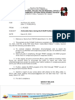 2023 03 20 Memo To PPOs SCPO Re Actionable Items During The D Staff Conference