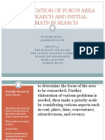 Identification of Fokus Area of Research and Initial Information Search