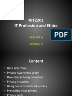 NIT2201 IT Profession and Ethics: Session 6 Privacy 2