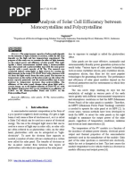 Comparative Analysis of Solar Cell Efficiency