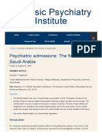 Psychiatric Admissions - The First Law in Saudi Arabia - Forensic Psychiatry Institute