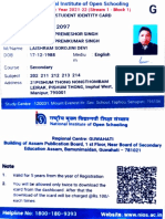 Block Student Identity Card: Study Centre 120031, Mount Sec