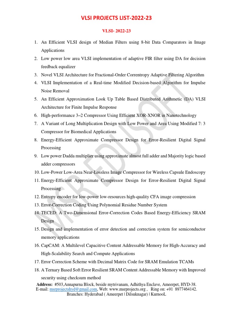 Vlsi Ieee 2022-23 - 9581464142 | PDF | Field Programmable Gate Array ...