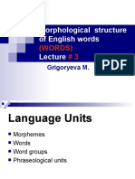 Morphological Structure of English Words