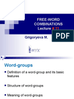 Free-Word Combinations: Grigoryeva M