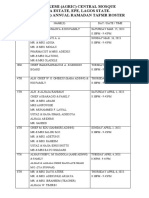 Oluwakemi (Agric) Central Mosque Oloja Estate, Epe, Lagos State. 1444 A.H (2023) Annual Ramadan Tafsir Roster