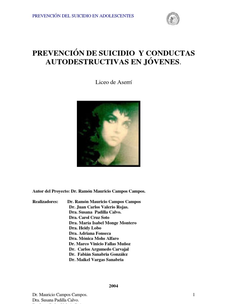 Prevención del Suicidio en Adolescentes | PDF | Suicidio | Depresión ...