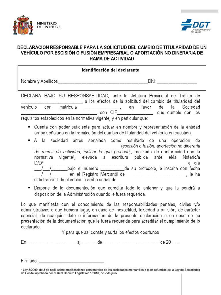 Solicitud de Cambio de Titularidad Vehicular | PDF | Finanzas y dinero