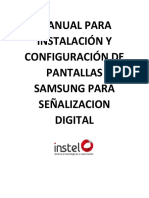 Manual para Instalación Y Configuración de Pantallas Samsung para Señalizacion Digital