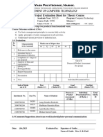 Management Evaluation Sheet