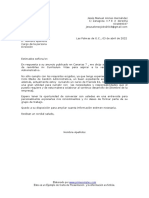 Carta de Presentacion para Anuncio