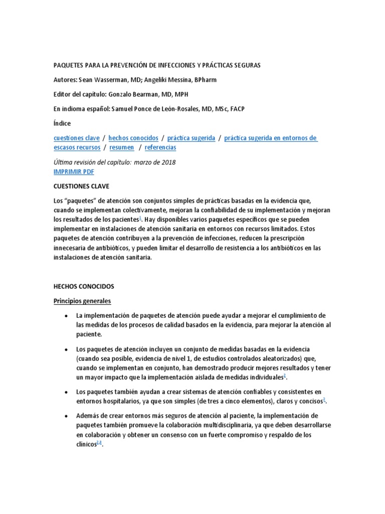 Guía para el control de infecciones en salud | PDF | Lavado de manos ...