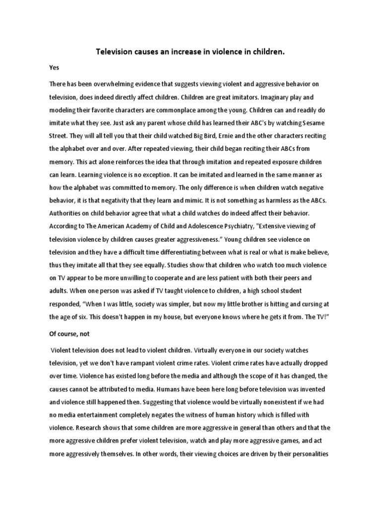 Argumentative Essay Examples 9th Grade Pdf Violence Aggression