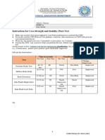 Instructions For Core Strength and Stability (Post) Test: Name: Section: Physical Activity Level