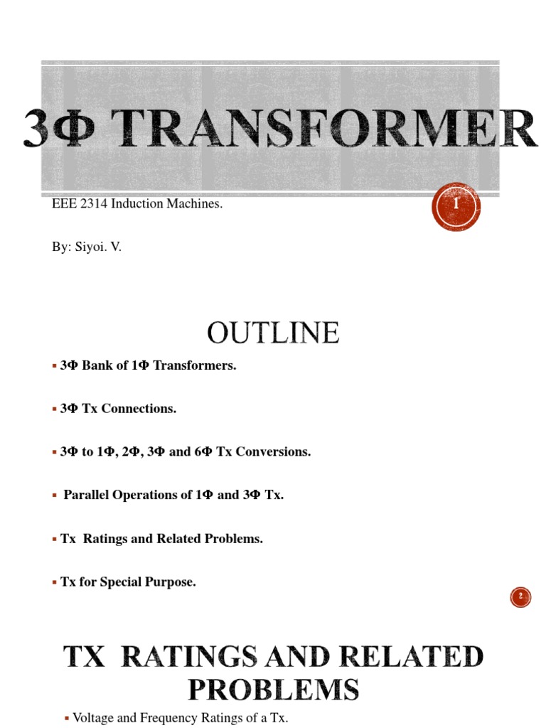 1d. 3Φ Transformers | PDF | Transformer | Electrical Impedance