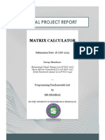 Matrix Calculator Project Report