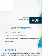 E-portfolio benefits for student learning and assessment