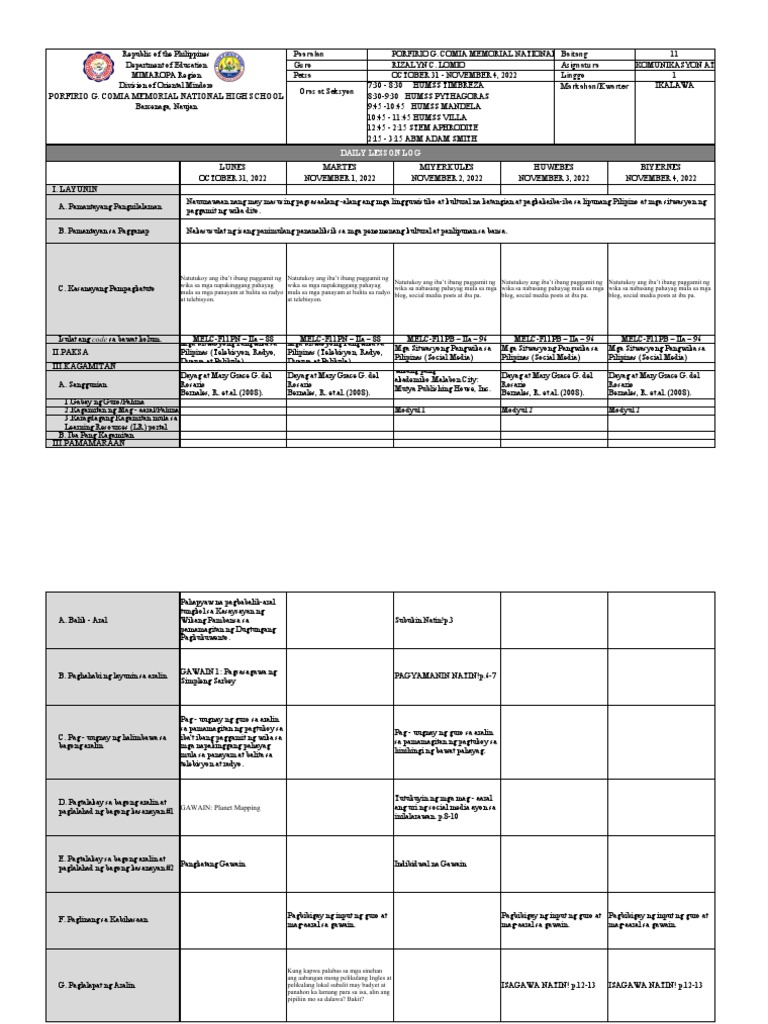 DLL - Piling Larang - Rpleksibong Sanaysay | PDF