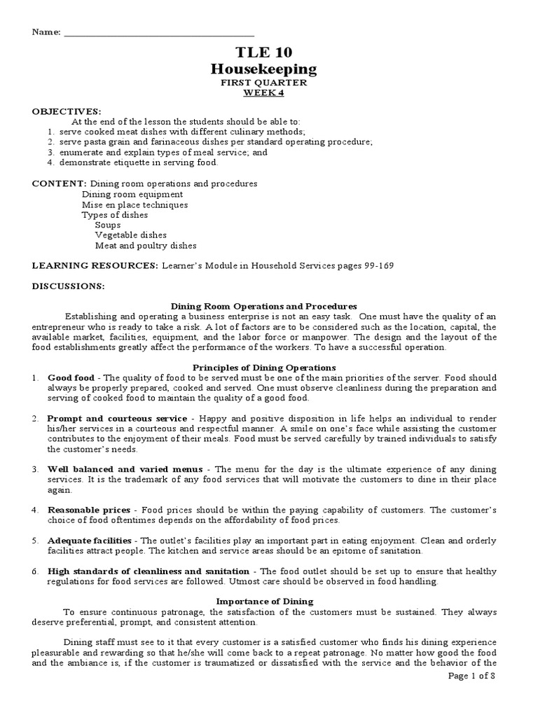 Week 4 TLE 10 | PDF | Grilling | Cooking