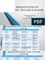 Taste, Texture & Flavor Profiles of Foods