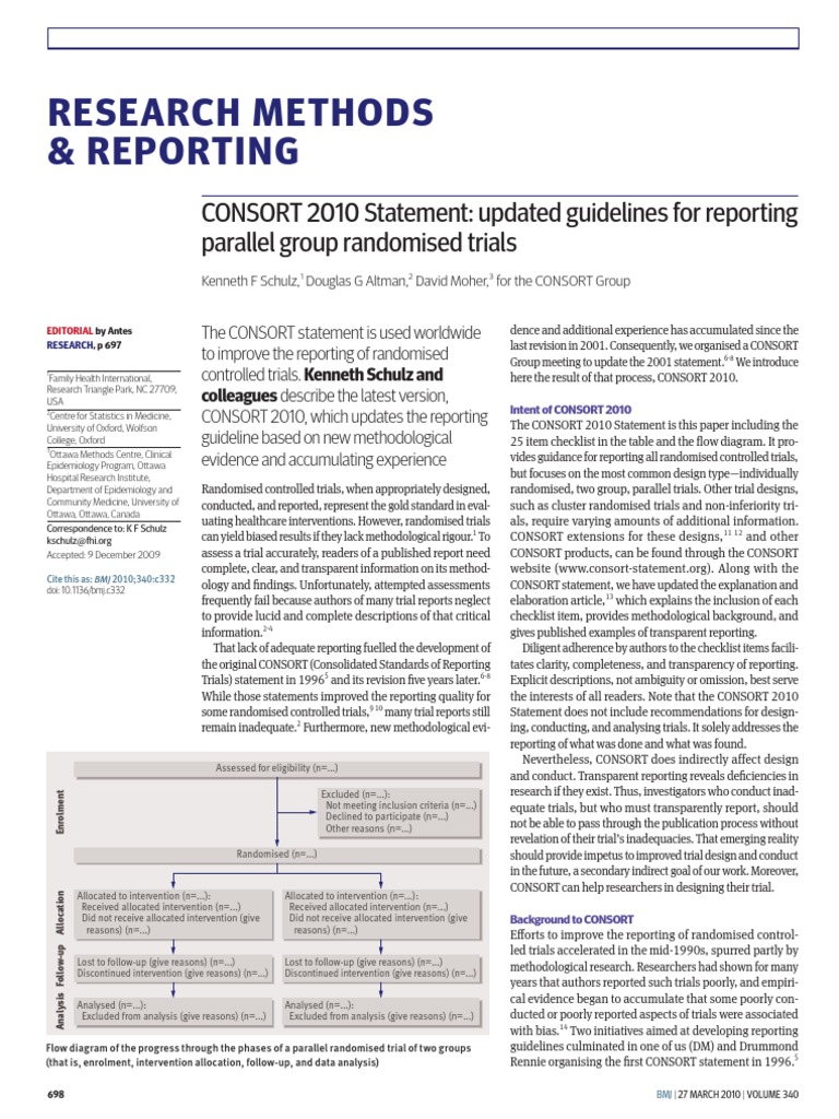 Research Methods & Reporting: Consort 2010 Statement: Updated ...