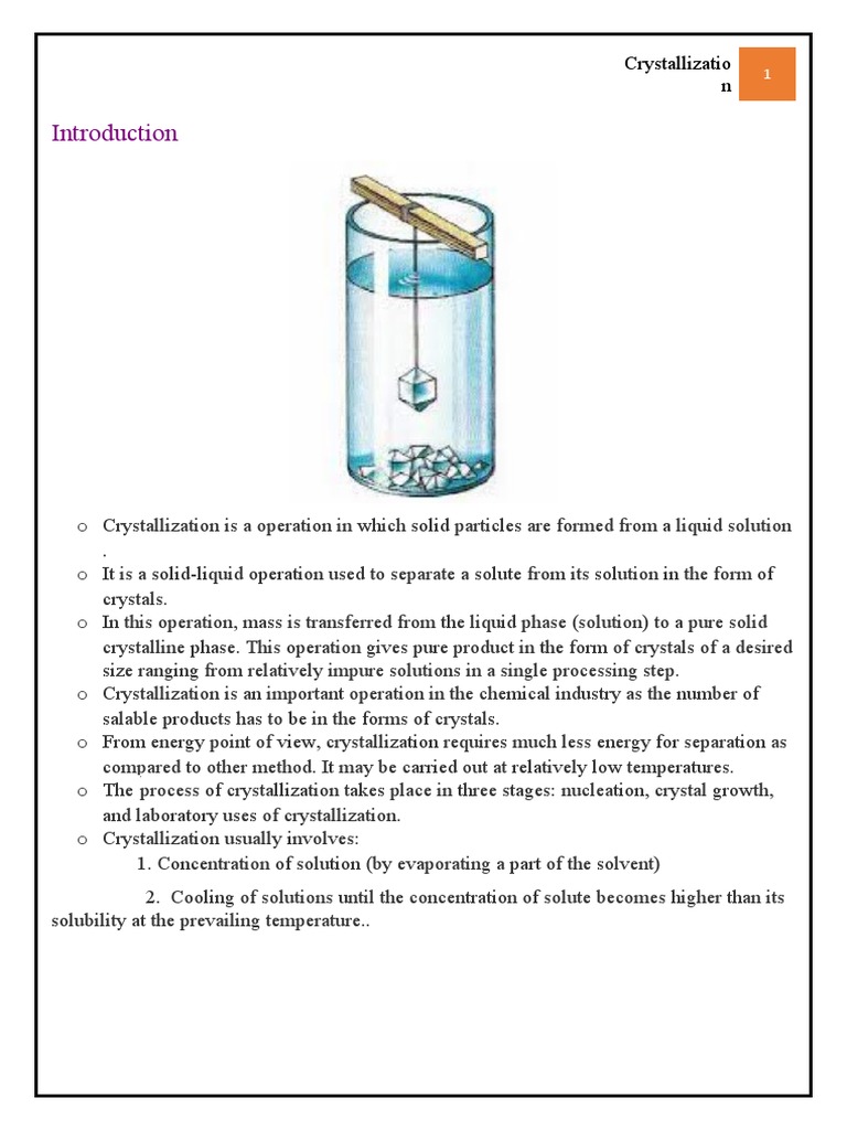 Crystallization: Process and Applications | PDF | Crystallization ...