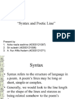 Syntax and Poetic Line