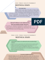 Bioethical Issues: PHM 31303: Public Health Pharmacy