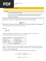 The Limit of A Function