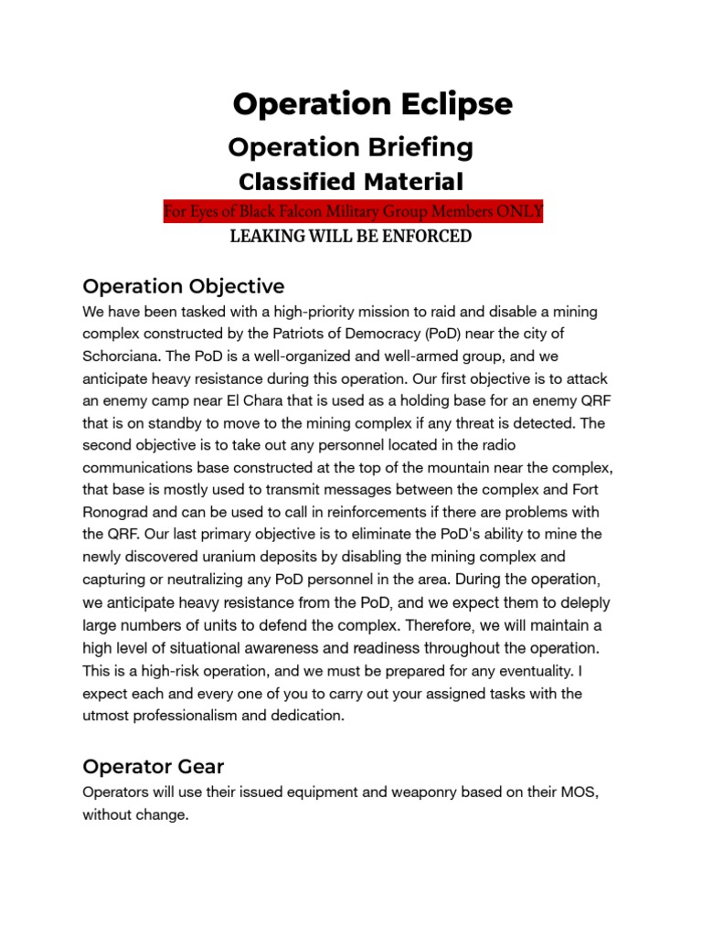Operation Eclipse | PDF | Military Operations | Conflicts