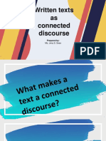 Written Texts As Connected Discourse: Prepared by