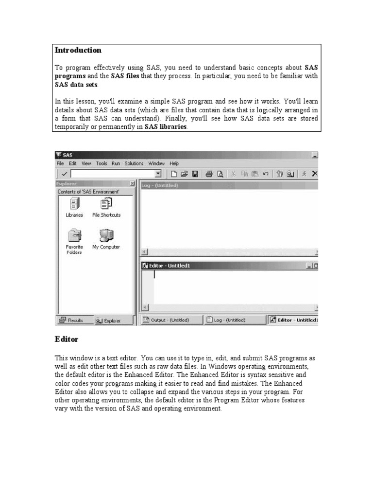 Introduction to SAS Programming Basics | PDF | Sas (Software) | Library ...