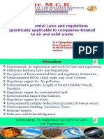 Environmental Laws and Regulations Specifically Applicable To Companies-Concerning Air and Solid Waste