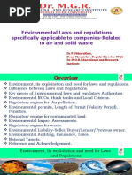 Environmental Laws and Regulations Specifically Applicable To Companies-Concerning Air and Solid Waste